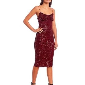 Allison & Kelly - V-neck Sequin Satin Pullover Dress  (XS)